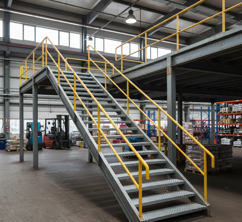 Straight Steel Stairs